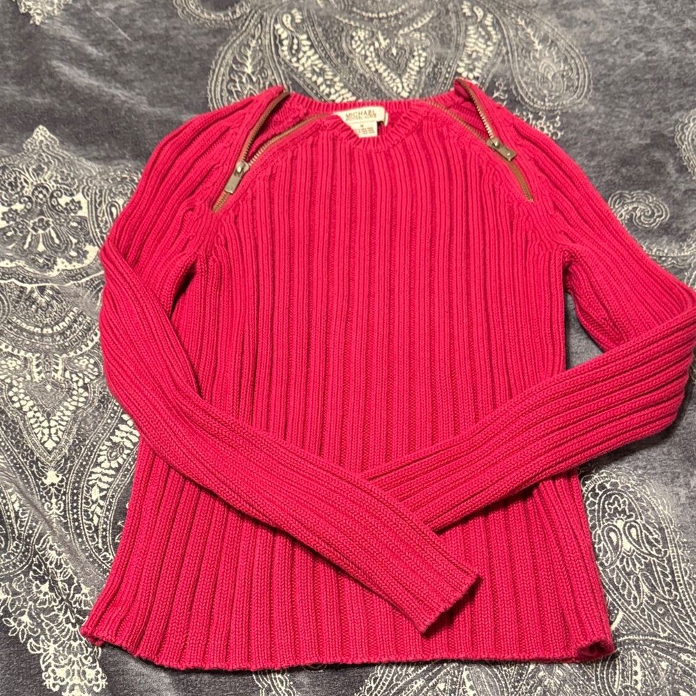 Michael Kors Fuchsia Ribbed Sweater